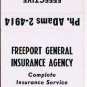 Matchbook Cover Freeport General Insurance Agency Bob Long Gil Rubly