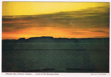 Ontario Postcard Thunder Bay Land Of The Sleeping Giant Sunset