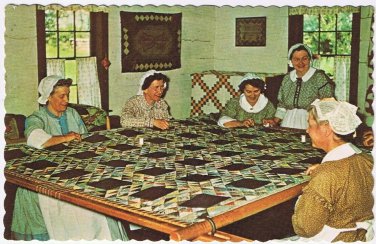 Postcard Craft Ladies Quilt Making Upper Canada Village Living Museum