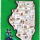 Illinois Postcard Pictorial Map