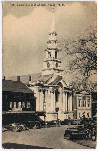 Postcard First Congregational Church Keene New Hampshire