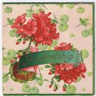 Antique Embossed Flowers Friendship Card Nice Verse