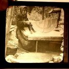 Magic Lantern Glass Slide Making Flat Bread Norway Keystone 1870s