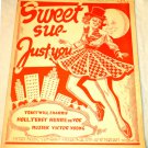 Will Harris Sheet Music Sweet Sue - Just You 1928