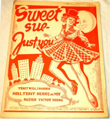 Will Harris Sheet Music Sweet Sue - Just You 1928