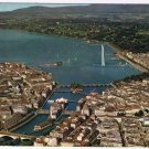 Switzerland Postcard Geneva Aerial View City & de la Rade