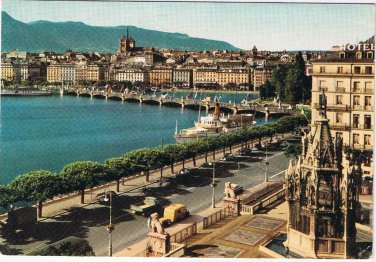 Switzerland Postcard Geneva Brunswick Monument & City View