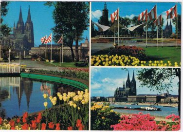 Germany Postcard Koln Cologne Rheinpark Multi View