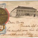 Postcard Public Library & New Old South Church Boston Massachusetts