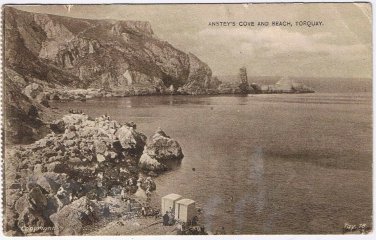 Postcard Anstey's Cove & Beach Torquay Devon England UK
