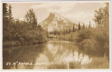 Postcard RPPC Mt Rundle Banff Byron Harmon Along The CPR Line