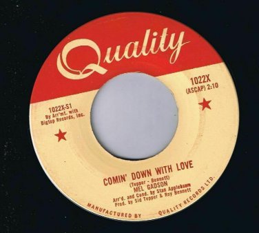Mel Gadson Comin Down With Love 45 rpm I'm Getting Sentimental Over You VG+