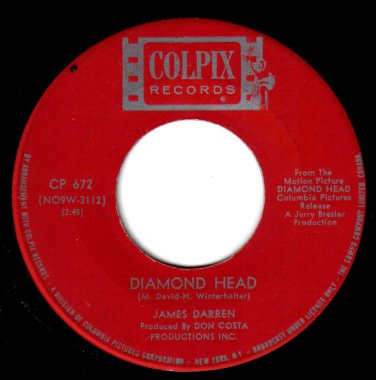 James Darren Diamond Head 45 rpm Pin A Medal On Joey Colpix