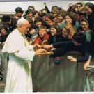 VINTAGE Roman Catholic Pope John Paul II Postcard Greet Crowds of Youth 1988