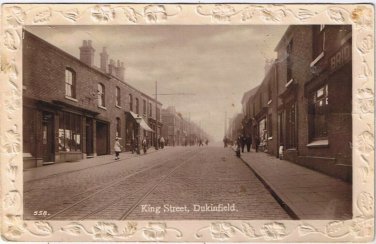 Postcard RPPC Embossed Frame King Street Dukinfield Tameside Greater Manchester