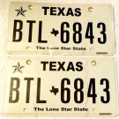 Texas License Plates Matched Pair