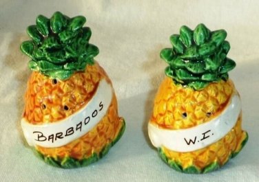 Pineapple Salt & Pepper Shakers Barbados West Indies Caribbean