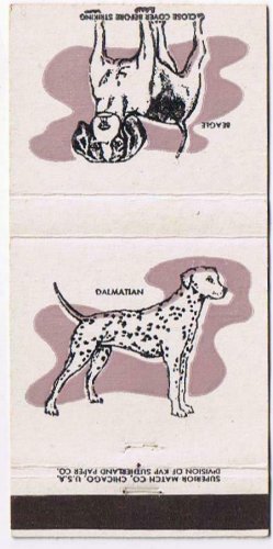 Matchbook Cover Dogs Dalmation Beagle
