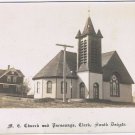 Postcard M E Church & Parsonage Clark South Dakota CH Miller Clark Publisher