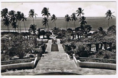 Kenya Postcard RPPC Mombasa Nyali Beach Hotel Gardens