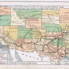 Postcard Fred Harvey Santa Fe Hotels Locations Map