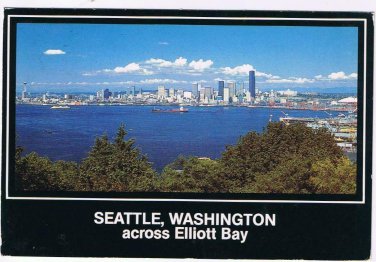 Washington Postcard Seattle Across Elliott Bay
