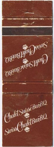 Restaurant Matchbook Cover Swiss Chalet Bar-B-Q English French