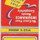 Matchbook Cover W E Helwig Insurance Indiana Pennsylvania