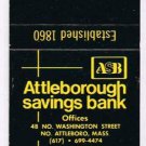 Matchbook Cover Attleborough Savings Bank Massachusetts Dreams