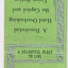 Matchbook Cover The Bellevue Hotel Washington DC