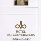 Matchbook Cover Hotel Des Gouverneurs Longueuil Ile Charron