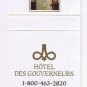 Matchbook Cover Hotel Des Gouverneurs Longueuil Ile Charron