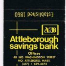 Matchbook Cover Attleborough Savings Bank Massachusetts Mail