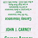 Matchbook Cover John J Carney Agency Girard Ohio