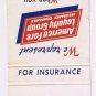 Matchbook Cover America Fore Loyalty Group Insurance Los Angeles