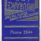 Matchbook Cover H Victor Meyer Insurance Lewiston Pennsylvania