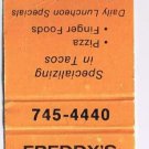 Ontario Matchbook Cover Kitchener Freddy's Tacos