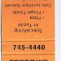 Ontario Matchbook Cover Kitchener Freddy's Tacos