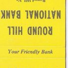 Matchbook Cover Round Hill National Bank Round Hill Virginia Yellow