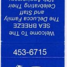 Matchbook Cover Sea Breeze Restaurant Guilford CT Boston Post Road
