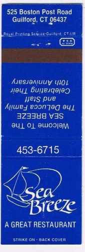 Matchbook Cover Sea Breeze Restaurant Guilford CT Boston Post Road