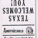 Matchbook Cover Hazel's Cafe Benjamin Texas Welcomes You