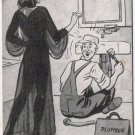 Postcard Comic Plumber Lady In Negligee Dosn't Bother Me If You Look