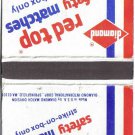 Matchbook Cover Red Top Safety Matches Diamond Match Flattened Box