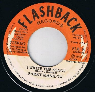 Barry Manilow I Write The Songs 45 rpm Could It Be Magic Canadian Press