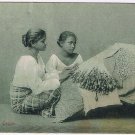 Postcard Two Ladies Lace Making Ceylon Sri Lanka