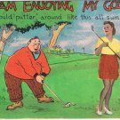 Postcard Comic Enjoying My Golf Putter Around All Summer