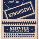 Matchbook Cover O K Snyder Insurance Mount Joy Pennsylvania
