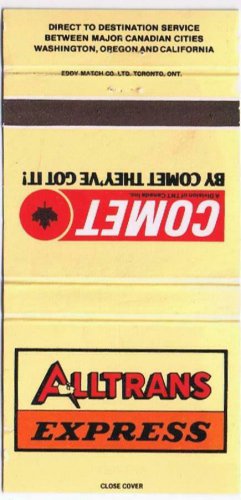 Matchbook Cover Alltrains Express Comet
