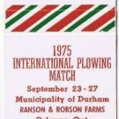 Matchbook Cover International Plowing Match 1975 Durham Oshawa Supersweet Fields